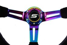 SLIDE Suede stuur 350mm NeoChrome offset: 90mm  